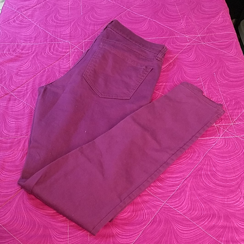 Old Navy Rock Star low rise purple pants size 14 Tall